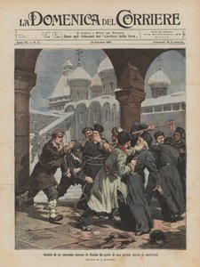 Asalto a un convento famoso en Rusia por una gran banda de malhechores de Achille Beltrame