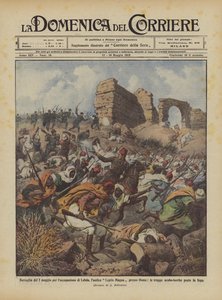 Batalla del 2 de mayo por la ocupación de Lebda, la antigua Leptis Magna cerca de Homs de Achille Beltrame