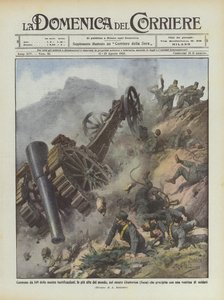 Cañón de 149 de nuestras fortificaciones, las más altas del mundo, en el monte Chaberton de Achille Beltrame