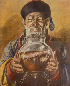 Hongo chino, por Achille Beltrame, ilustración, Ilustrador Walter Molino, de La Domenica del Corriere