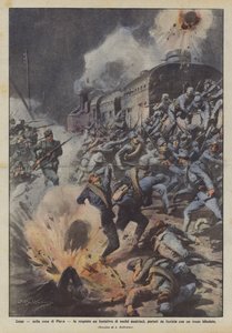 Cómo, en la zona de Plava, fue repelido un intento de núcleos austriacos, traídos desde Gorizia en un tren blindado