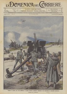 Contra el enemigo que viene desde arriba, nuestras baterías antiaéreas detienen una incursión de aviones austriacos