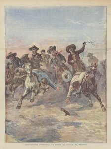 Costumbres pascuales, la carrera al gallo en México de Achille Beltrame