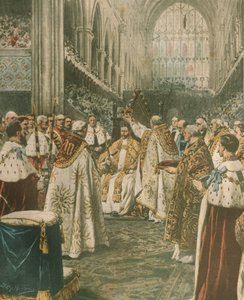 Ilustración de portada de la coronación del Rey Jorge V; Londres, Inglaterra de Achille Beltrame