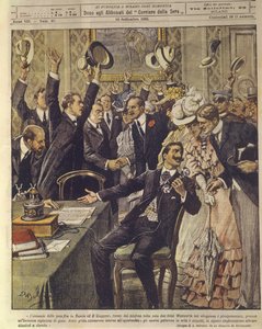 Ilustración de portada de personas celebrando el anuncio del tratado de paz entre Rusia y Japón, durante la Guerra Ruso-Japonesa de 1904-1905