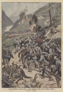 Ante el avance italiano, el enemigo abandona los lugares de su efímera conquista de Achille Beltrame