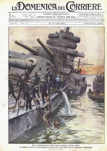 Después del hundimiento de la flota alemana en Scapa Flow de Achille Beltrame