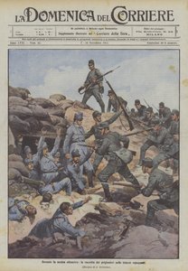 Durante nuestra ofensiva, la recolección de prisioneros en las trincheras conquistadas de Achille Beltrame