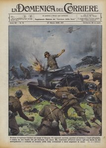 Heroísmo de legionarios italianos en los campos de España de Achille Beltrame