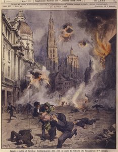 Aviones alemanes bombardean Amberes. de 