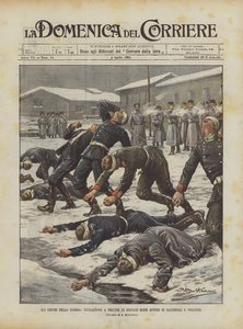 Los horrores de la guerra, fusilamiento en Irkutsk de soldados rusos autores de saqueos y violencias