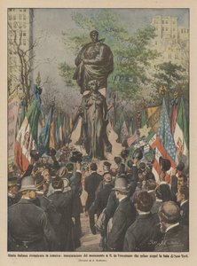 Gloria italiana reivindicada en América, inauguración del monumento a Giovanni da Verrazzano