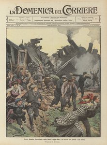 Grave desastre ferroviario en la línea Foggia-Bari, la búsqueda de muertos y heridos de Achille Beltrame