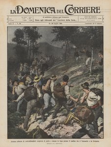 Gran columna de contrabandistas sorprendida de noche y puesta en fuga cerca de la frontera de Achille Beltrame