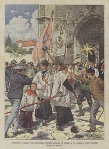 Los Disturbios en España, Una Procesión Religiosa Asaltada por Liberales y Carlistas en Gijón (Asturias)