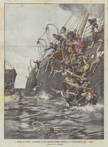Los dramas del mar, la colisión de dos vapores cerca de Marsella y el hundimiento del Liban de Achille Beltrame
