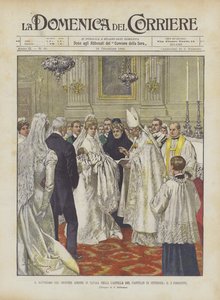 El bautizo del Príncipe Aimone de Saboya en la capilla del Castillo de Stupinigi, el 3 corriente
