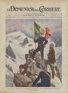 El duque de los Abruzos conquista por primera vez, el 5 de agosto, un pico considerado inaccesible del Mont Blanc de Achille Beltrame
