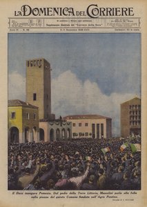 El Duce inaugura Pomezia de Achille Beltrame