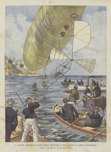 El Globo Dirigible de Santos Dumont Precipitado en el Mar Frente al Casino de Montecarlo