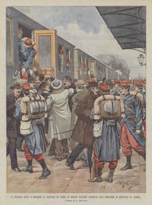 El Público Intenta Impedir la Partida de París de Soldados Franceses Destinados a las Compañías de Achille Beltrame