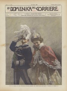 El rey y la reina, de una fotografía instantánea tomada en el momento de su desembarco en Cagliari el 12 de abril