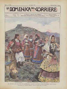 El viaje de los soberanos a Cerdeña, algunos trajes característicos de la isla