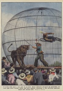 El círculo de la muerte a dos pasos de un león de Achille Beltrame