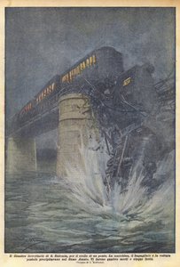 El desastre ferroviario de S. Eufemia, por el colapso de un puente de Achille Beltrame