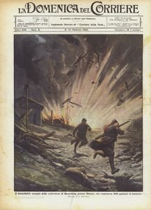 La formidable explosión del polvorín de Basovizza, cerca de Trieste, que contenía 900 quintales de balistita de Achille Beltrame