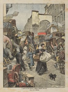 El día de San Miguel en Milán, el aspecto de las calles de Achille Beltrame