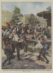 El gran calor de Nueva York obliga a la gente a bañarse en las fuentes y a escapar del sol