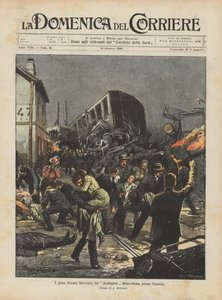 El grave desastre ferroviario del tren expreso Milán-Roma, cerca de Piacenza de Achille Beltrame