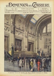 El majestuoso salón de boletos en la Nueva Estación de tren de Milán