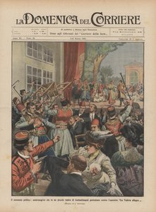 El momento político, montenegrinos que en un pequeño teatro de Constantinopla protestan contra