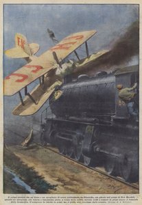El primer choque entre un tren y un aeroplano de Achille Beltrame