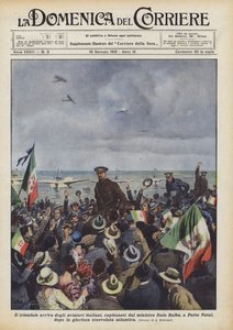La llegada triunfal de los aviadores italianos, encabezados por el ministro Italo Balbo, a Porto Natal