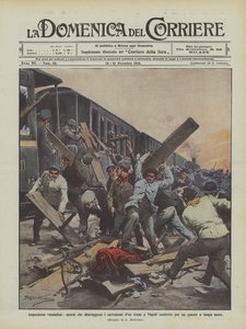 Impaciencia vandálica, trabajadores que destruyen los vagones de un tren en Nápoles obligado a una larga parada por una avería