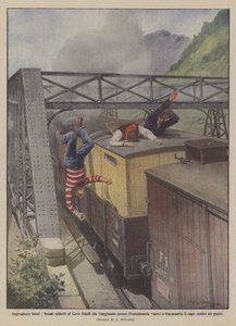 Imprudencias fatales, bohemios del Circo Sidoli que viajando cerca de Domodossola de Achille Beltrame