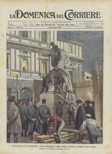 Inauguración del monumento a Nicola Spedalieri en Roma, hecho de noche en secreto por la policía