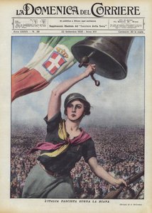 La Italia fascista toca la Diana de Achille Beltrame
