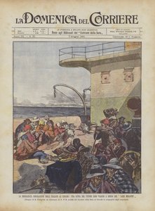 La desafortunada emigración de los italianos a Canadá, una escena de su penoso viaje a bordo del Lake Megantic