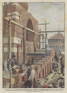 La reconstrucción de la grandiosa Torre del Filarete, dedicada a Umberto I, en el Castillo Sforzesco