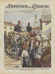 La revuelta en Macedonia, cadáveres de rebeldes arrastrados por los turcos por los pueblos de Achille Beltrame