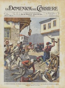 La revuelta en Macedonia, un episodio de guerra entre insurgentes y soldados turcos en un pueblo