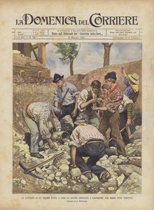 El descubrimiento de un tesoro hecho por casualidad por algunos campesinos en Casaleone, en el bajo Agro Veronese de Achille Beltrame