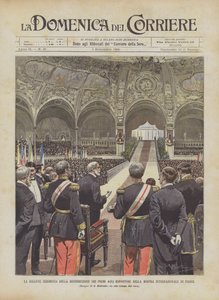 La solemne ceremonia de la distribución de premios a los expositores en la Exposición Internacional de París de Achille Beltrame