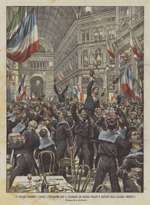 La escuadra francesa en Nápoles, el entusiasmo después del banquete de los marineros italianos y franceses en la ?