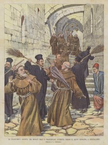 La Tragicómica Pelea entre Monjes Griegos y Franciscanos Ocurrida Cerca del Santo Sepulcro, en Jerusalén