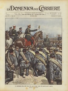La bendición dada por el Zar a las nuevas tropas rusas que parten para la guerra de Achille Beltrame